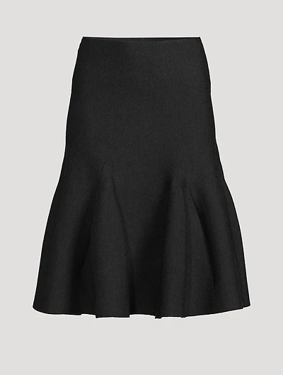 Godet Knit Midi Skirt