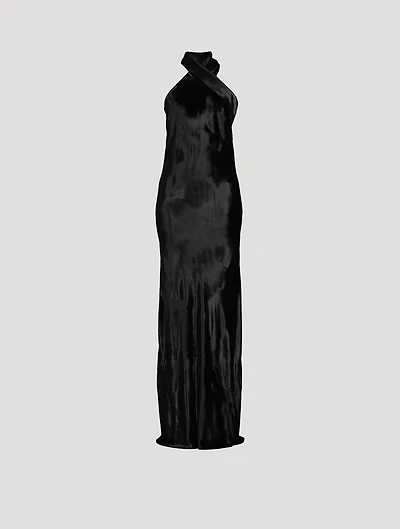 Pandora Velvet Halter Gown