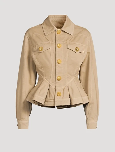 Canvas Peplum Jacket