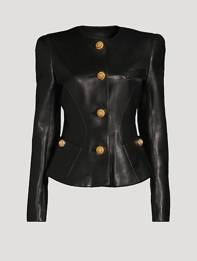 Leather Peplum Jacket