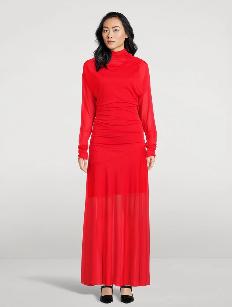 Paula Sheer Crêpe Jersey Maxi Dress