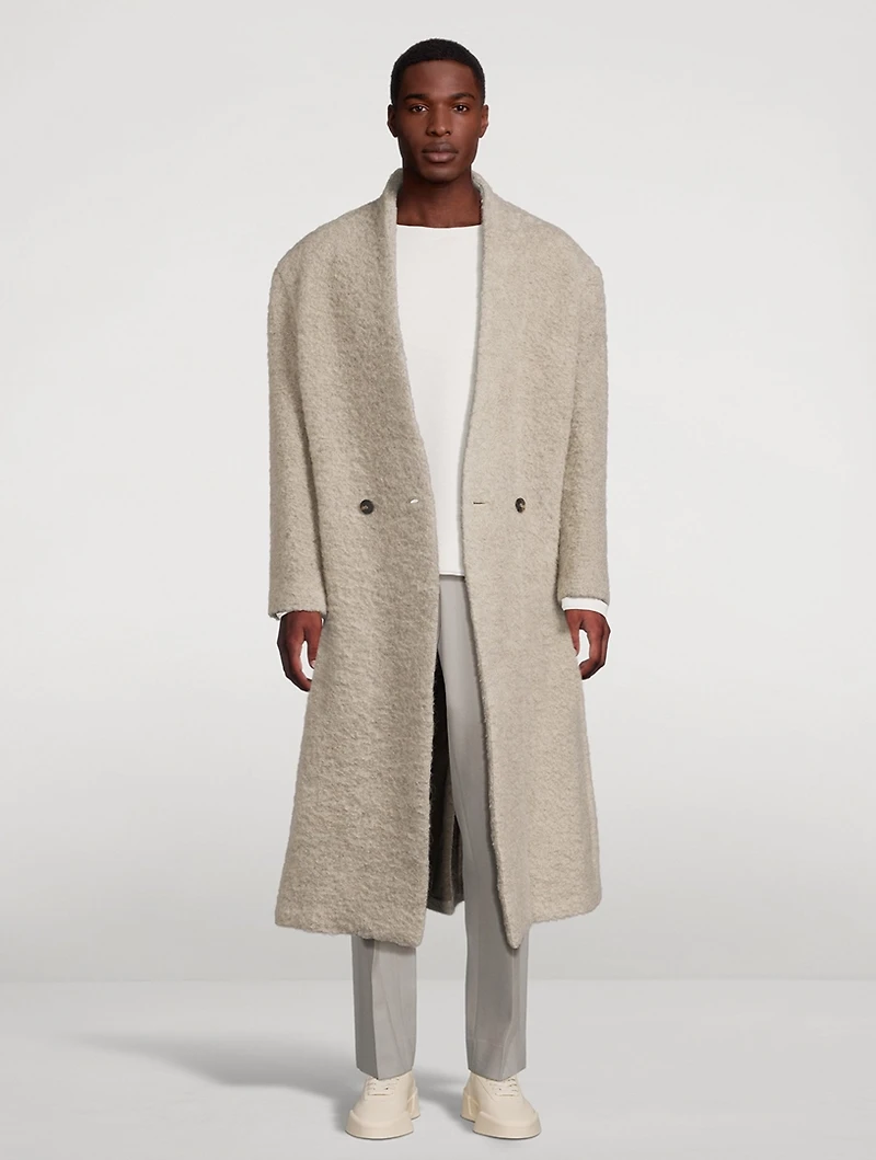 Bouclé Double-Breasted Overcoat