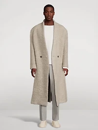 Bouclé Double-Breasted Overcoat
