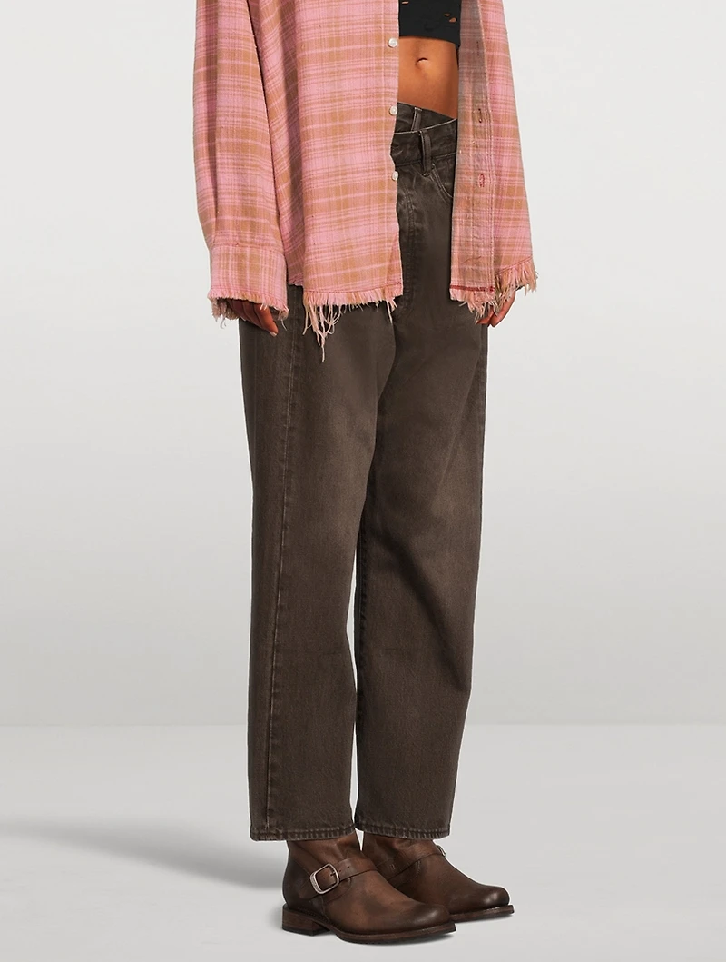 Crossover Wide-Leg Jeans