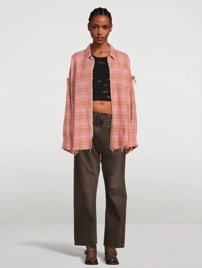 Crossover Wide-Leg Jeans