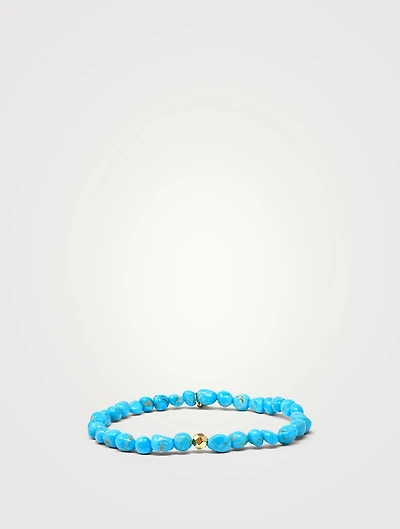 Bohème Sleeping Beauty Turquoise Bracelet With 14K Gold Rock Bead