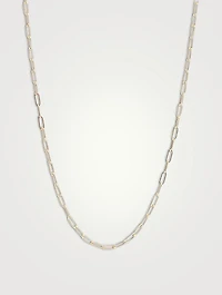 Mini 14K Gold Paper Clip Link Chain Necklace