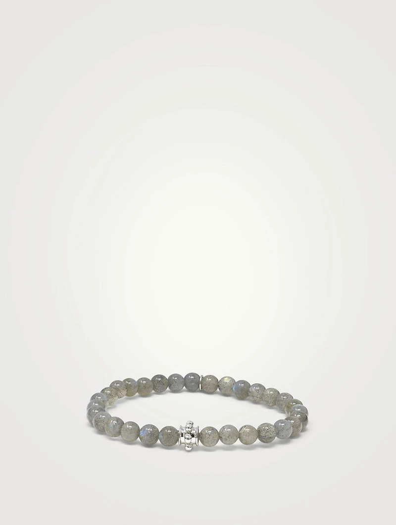 Bohème Blue Labradorite Bracelet With Silver Dew Drop Charm