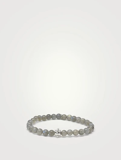 Bohème Blue Labradorite Bracelet With Silver Dew Drop Charm
