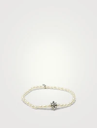 Bohème Baroque Keshi Pearl Bracelet With Silver Dew Drop Charm