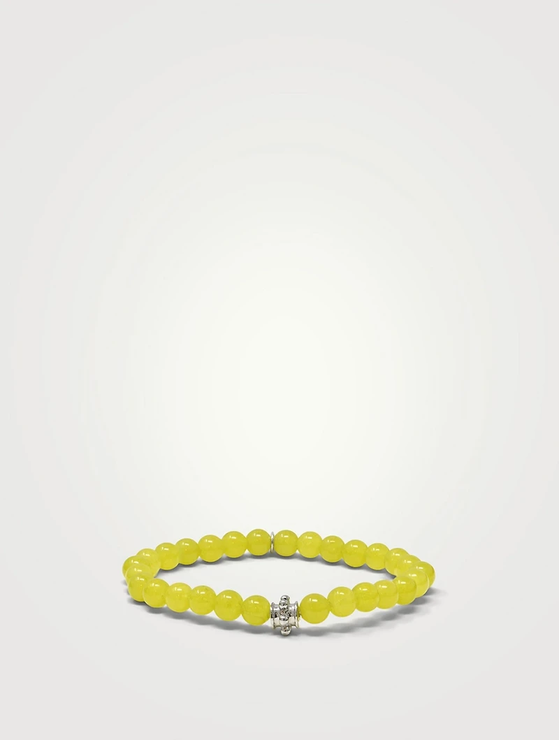 Bohème Korean Jade Bracelet With Silver Dew Drop Charm
