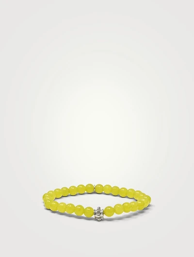 Bohème Korean Jade Bracelet With Silver Dew Drop Charm