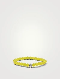 Bohème Korean Jade Bracelet With Silver Dew Drop Charm