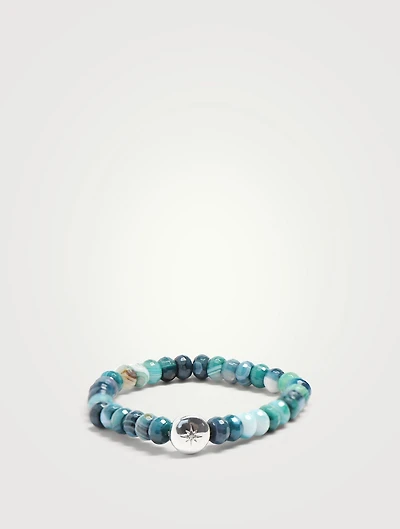 Bohème Fiji Blue Agate Bracelet With Silver And White Topaz Star Charm