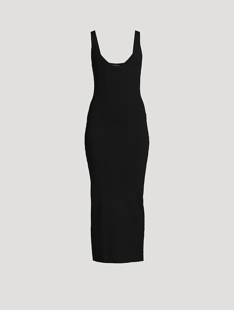 Virgo Rib-Knit Midi Dress