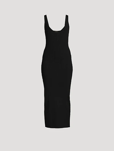 Virgo Rib-Knit Midi Dress