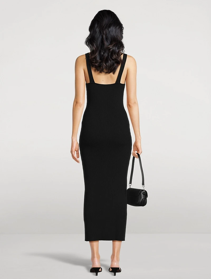 Virgo Rib-Knit Midi Dress