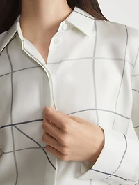 Scottie Silk Shirt Floorplan Print