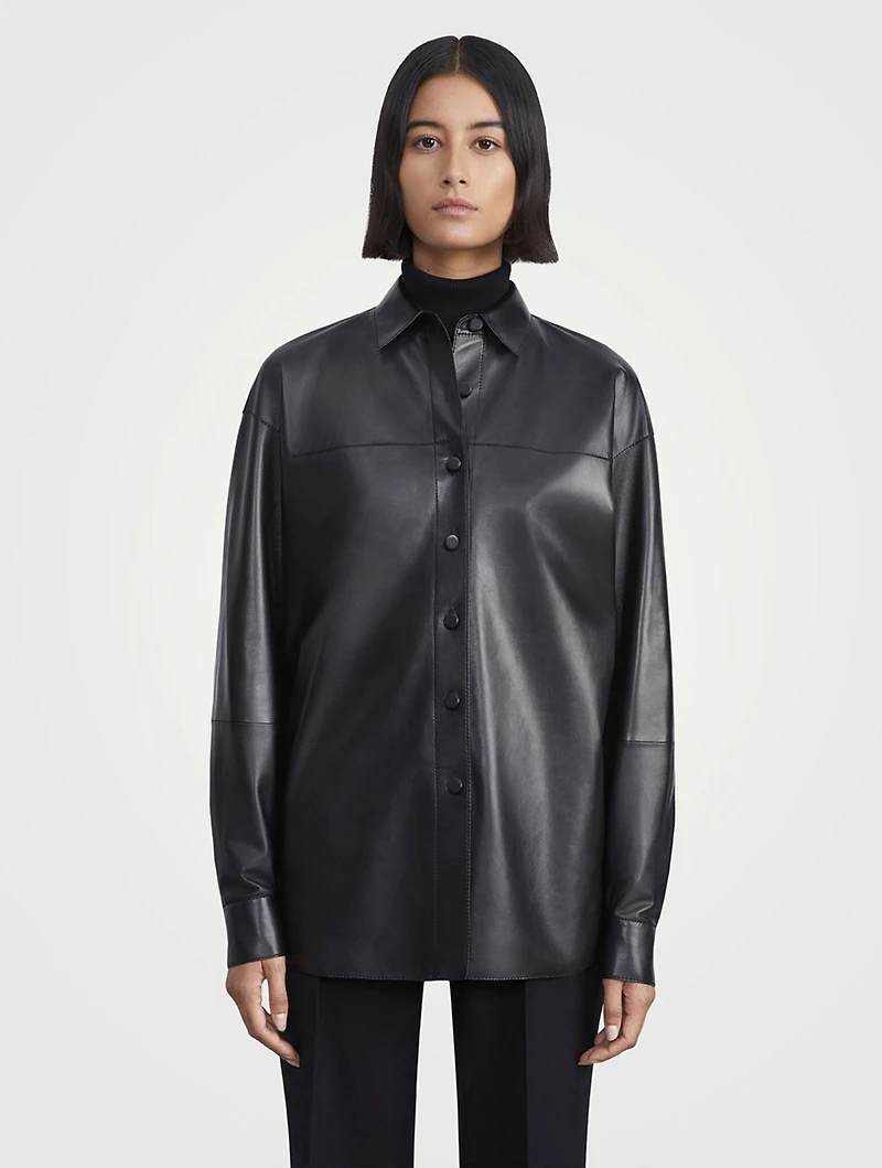 Leather Shirt Jacket