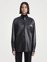 Leather Shirt Jacket
