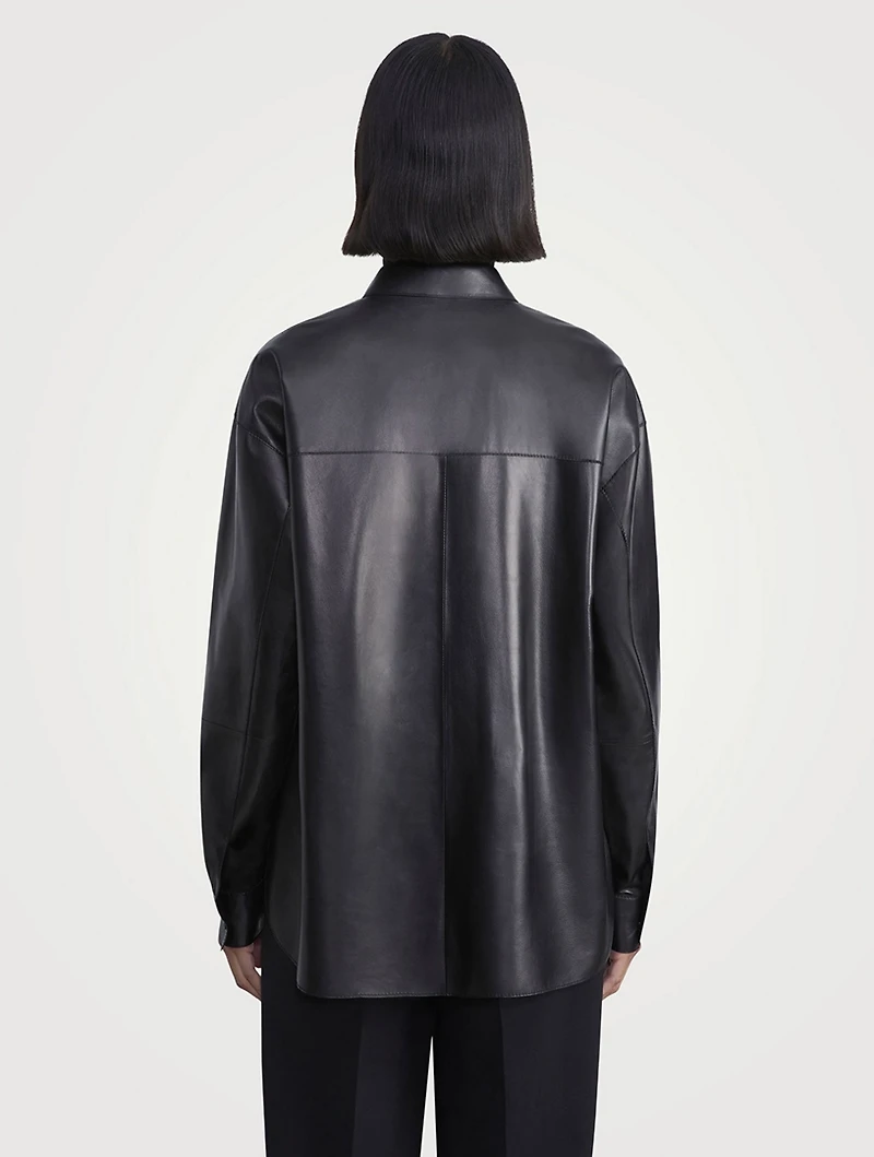 Leather Shirt Jacket