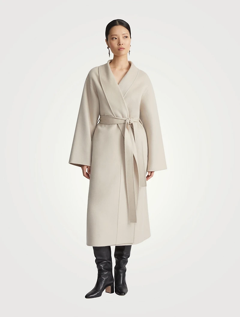 Belted Double-Face Cashmere Coat