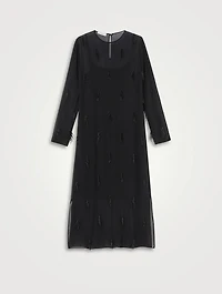Beaded Silk Georgette Midi Dress