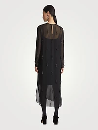 Beaded Silk Georgette Midi Dress