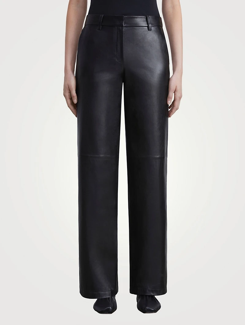 Sullivan Leather Straight-Leg Trousers