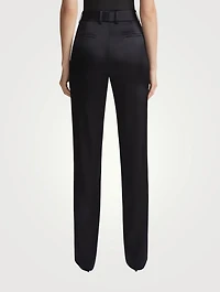 Sullivan Satin Straight-Leg Trousers