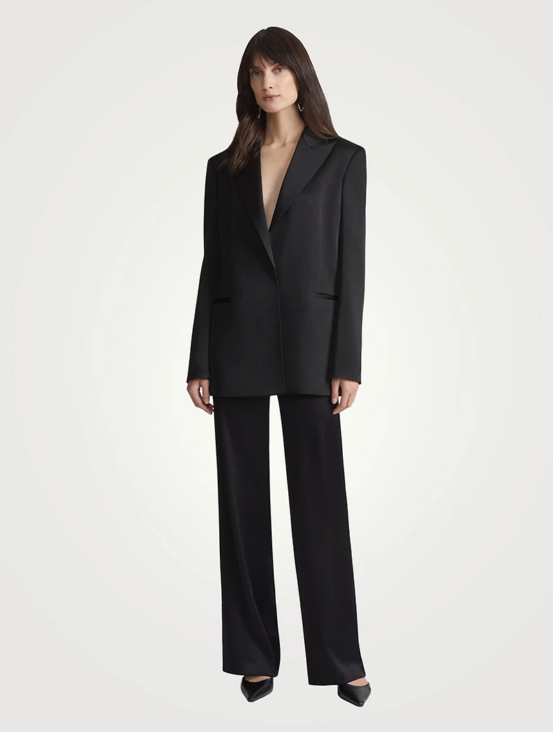 Sullivan Satin Straight-Leg Trousers