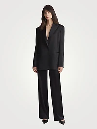 Sullivan Satin Straight-Leg Trousers