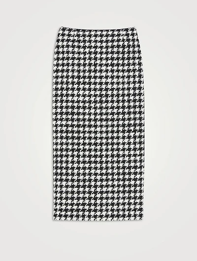 Twisted Houndstooth Pencil Skirt