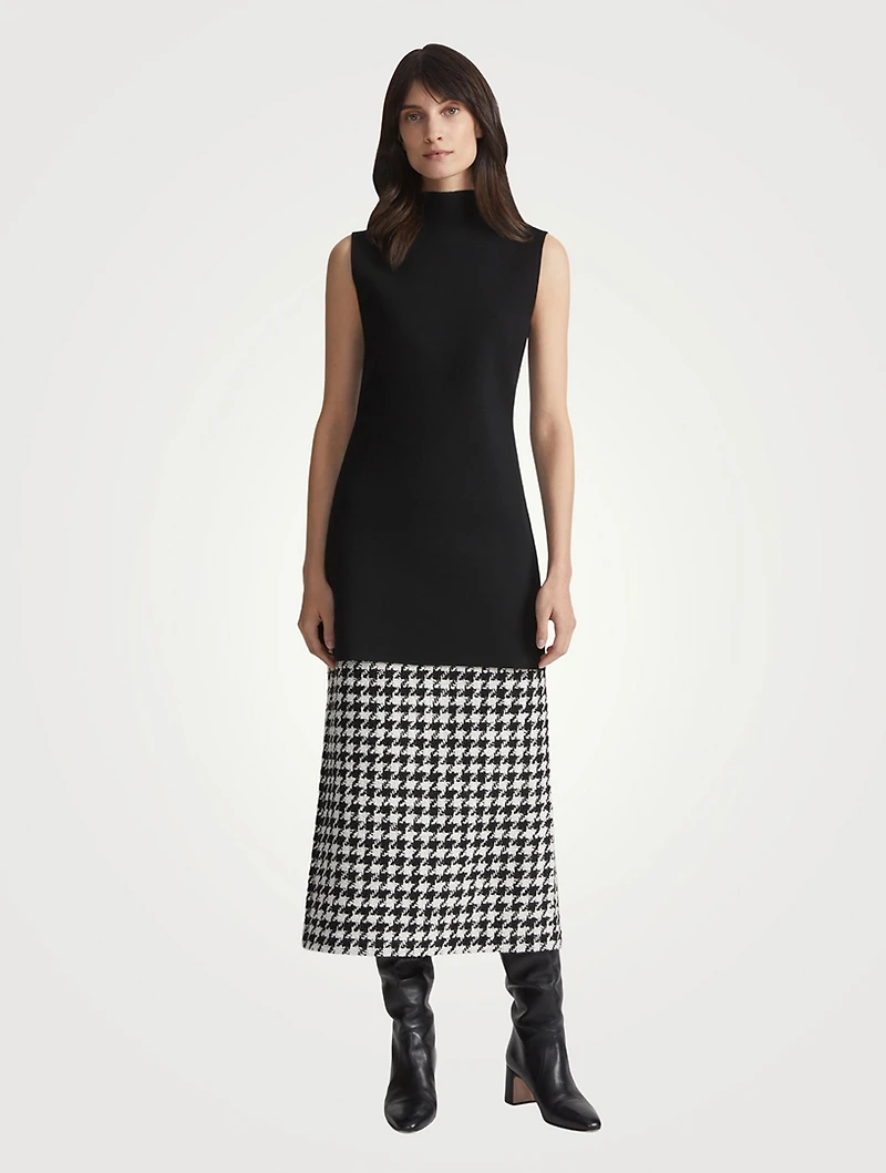 Twisted Houndstooth Pencil Skirt