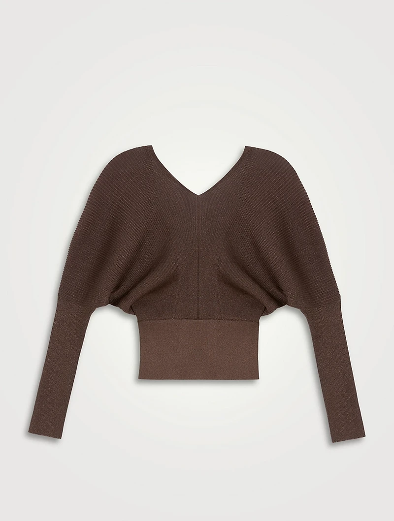 Ribbed Voile Blouson Sweater
