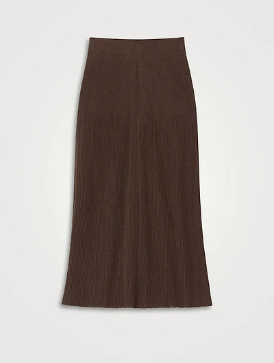 Ribbed Voile Maxi Skirt