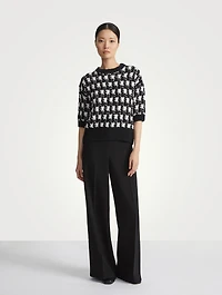 Bouclé Houndstooth Jacquard Sweater