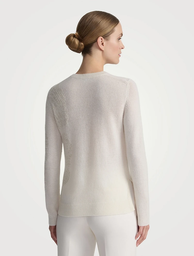 Wood Grain Intarsia Cashmere Sweater