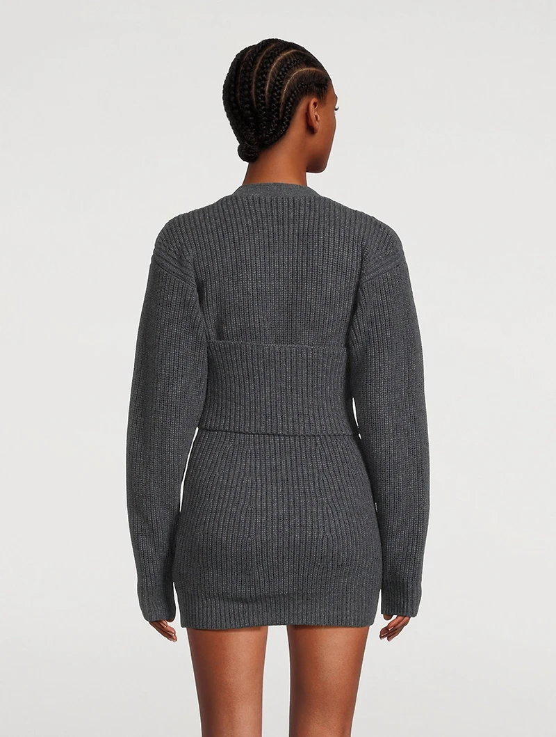 Layered Rib-Knit Twinset