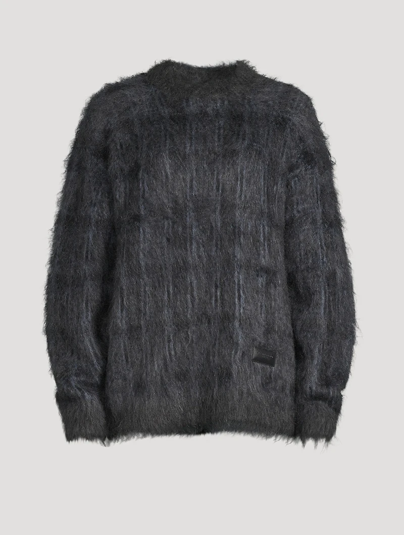 Oversized Plaid Jacquard Sweater