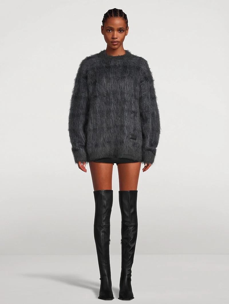 Oversized Plaid Jacquard Sweater