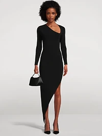 Diagonal Hem Knit Dress