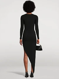 Diagonal Hem Knit Dress