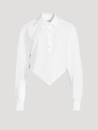 Diamond Hem Cropped Shirt