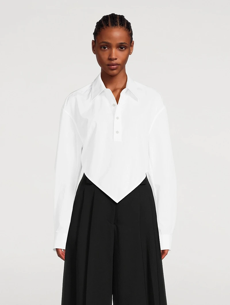 Diamond Hem Cropped Shirt