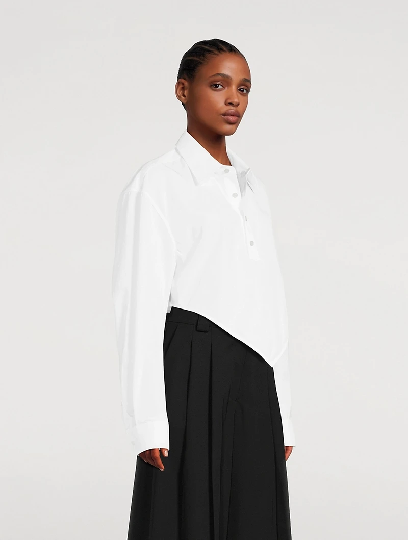 Diamond Hem Cropped Shirt