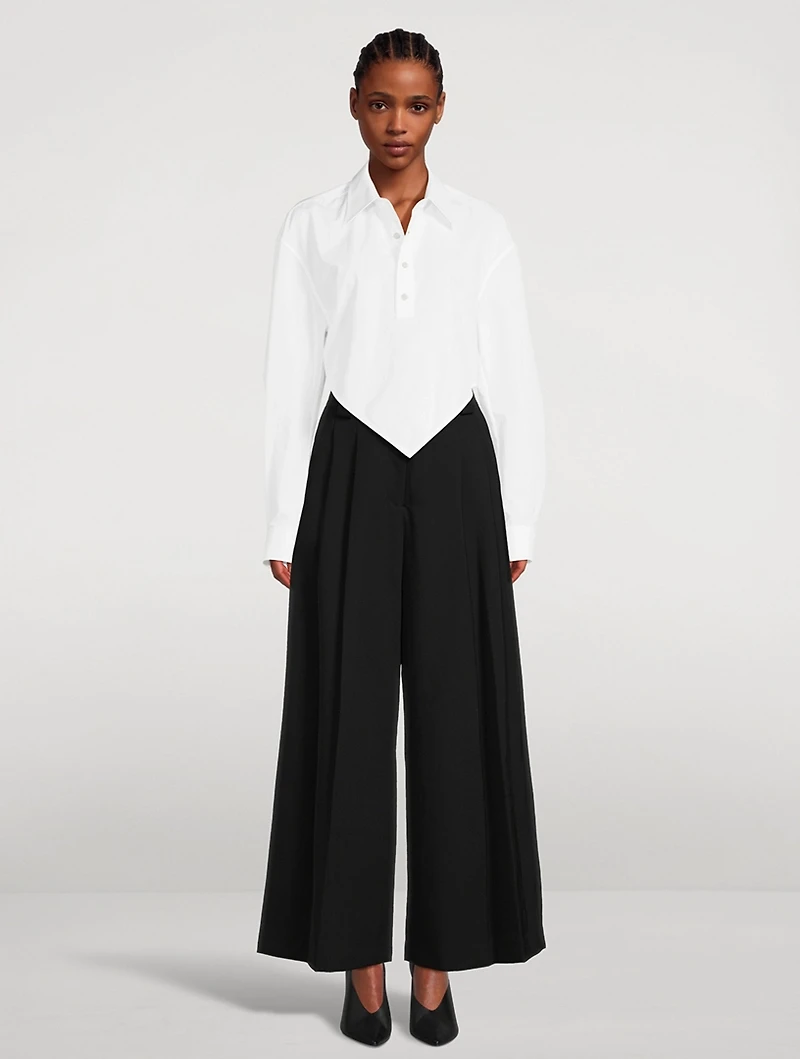 Diamond Hem Cropped Shirt