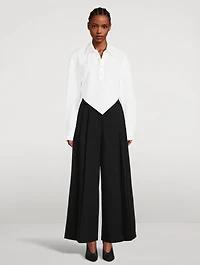 Diamond Hem Cropped Shirt