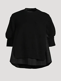 Mixed-Media Wool Sweater