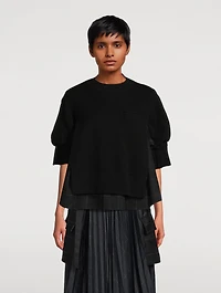 Mixed-Media Wool Sweater